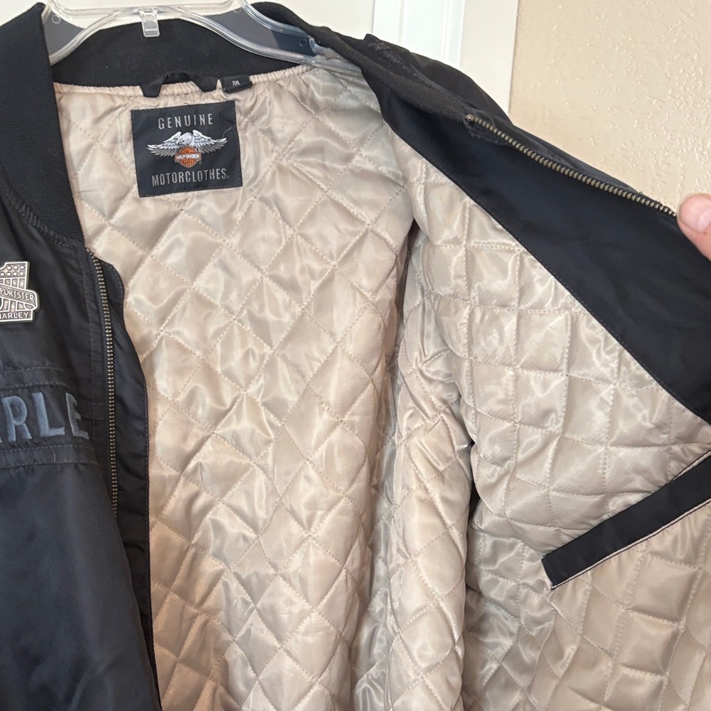 Harley-Davidson Black Varsity Jacket with Gray/Blue Accents - Picture 8 of 8